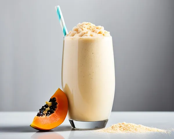 Delicious Vanilla Herbalife Shake with Protein Drink Mix and Papaya