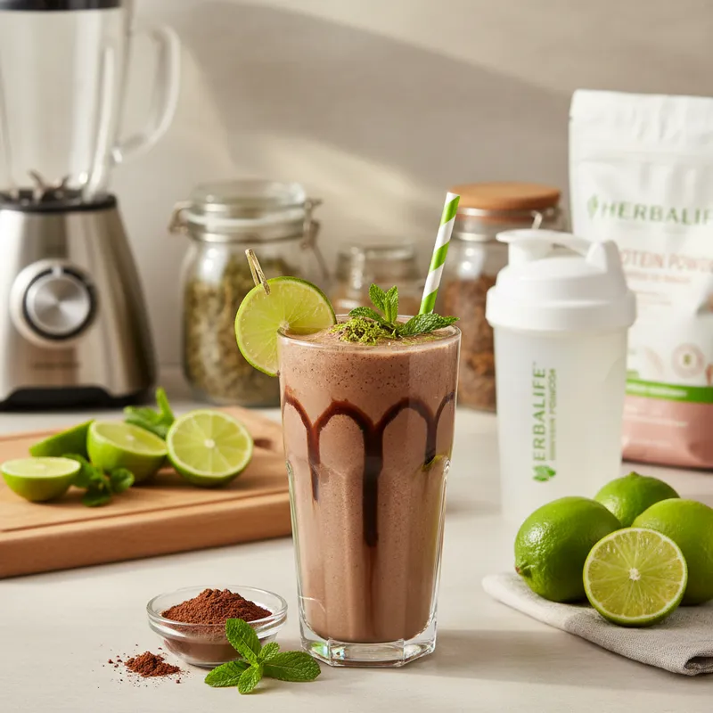 Herbalife Formula 1 chocolate shake recipe with lime, based on official product guidance