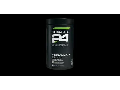 Official Herbalife24 Formula 1 Sport SKU 1412 canister used in a Formula 1 comparison
