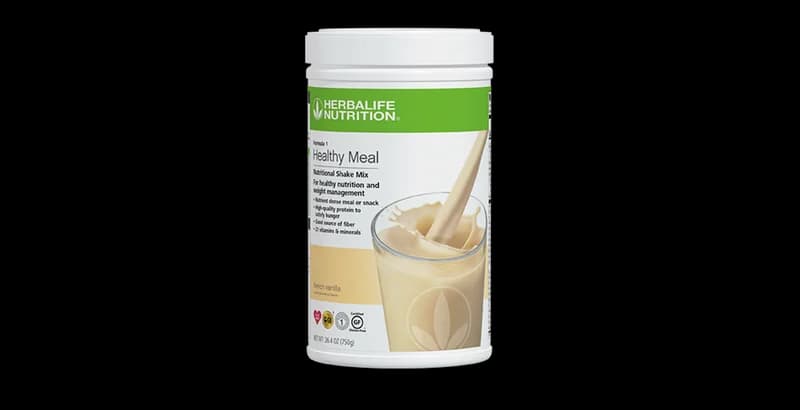 Formula 1 French Vanilla canister used as the official-source base for a vanilla Protein Drink Mix shake idea