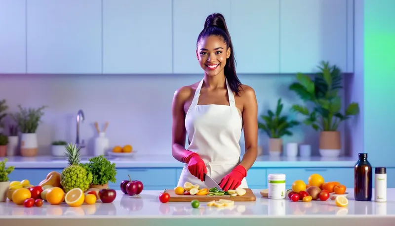 A motivational image of a person preparing a Herbalife meal.