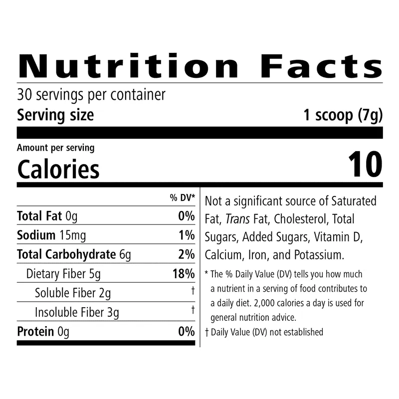 active fiber complex nutrition facts