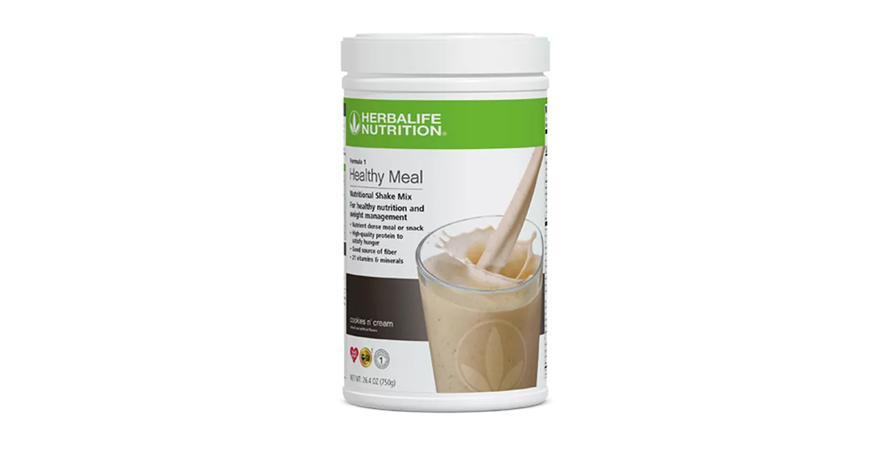 Producto Herbalife Formula 1 sobre una mesa de cocina representando un negocio Herbalife desde casa