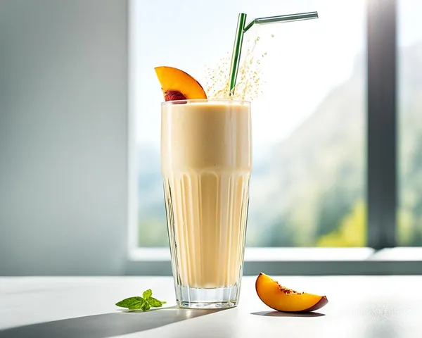 Delicious Vanilla Herbalife Shake with Protein Drink Mix and Peach