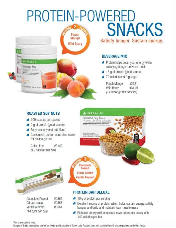 11 - Herbalife Beverage Mix, Herbalife Roasted Soy Nuts and Herbalife Protein Bar Deluxe