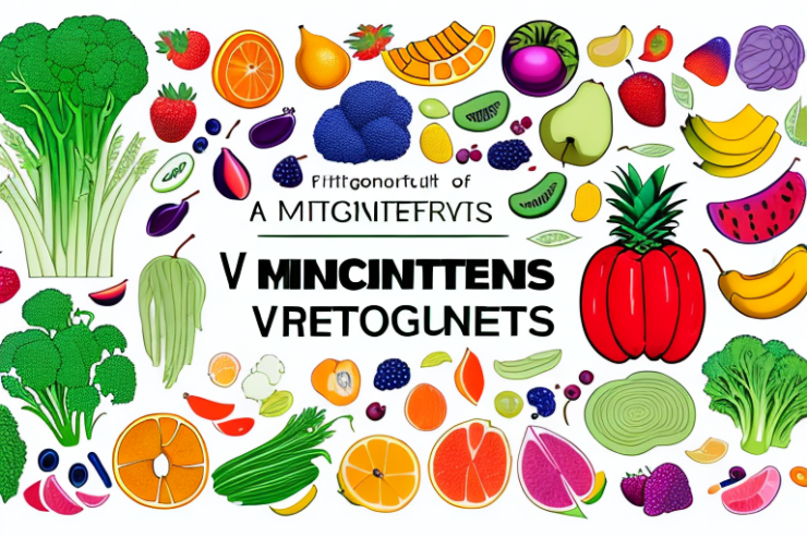 A variety of colorful fruits and vegetables to represent the different micronutrients