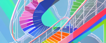 A staircase with colorful steps