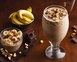 Protein-rich Chocolate Banana Nut Shake