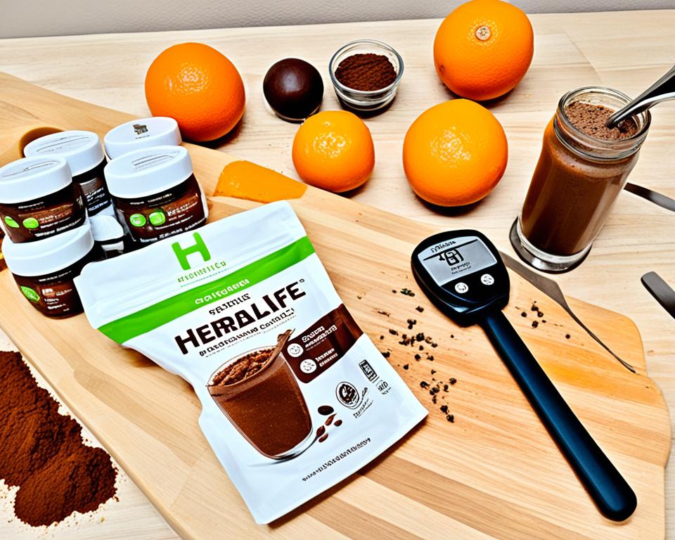 Ingredients for Herbalife Chocolate Orange Shake